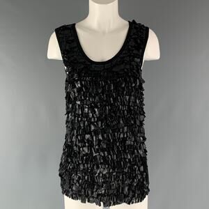 GIVENCHY Size S Black Ruffled Tank Casual Top